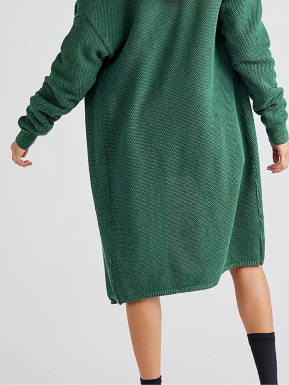 Free People Oversized Open Cardigan in Deep Green - Picture 5 of 6